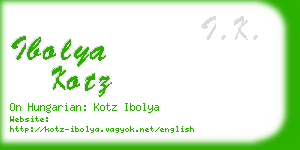 ibolya kotz business card